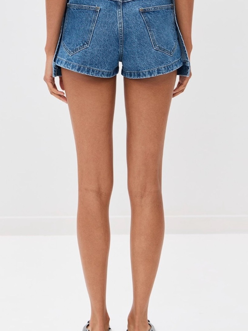 Monse High-Waist Distressed Denim Jacket Front Shorts Blue Size 6 - Picture 3 of 6